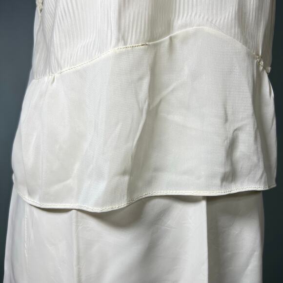 Vintage Lingerie Skirt Set Size Small White Half Slip Camisole Lace Accent Hem - Picture 5 of 10